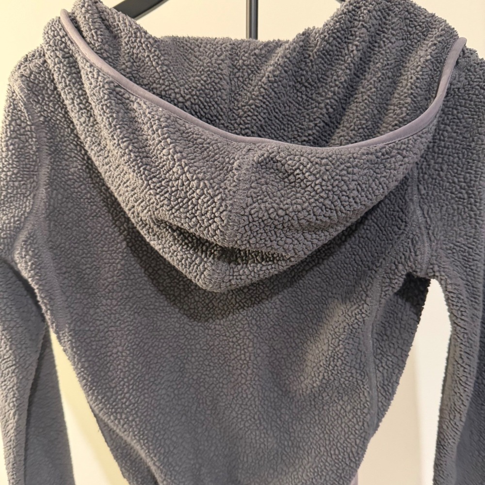 American Eagle Outfitters Womens Gray Sherpa Fleece Full Zip Hoodie Jacket XS - Picture 10 of 11